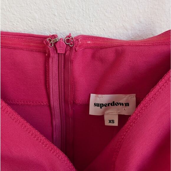 NWT Superdown Lilian Strapless Hot Pink Midi Bodycon Dress, size XS - Picture 5 of 9